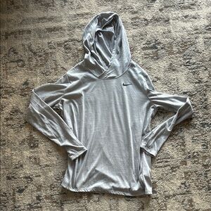 Gray Nike Long Sleeve Thin Hoodie